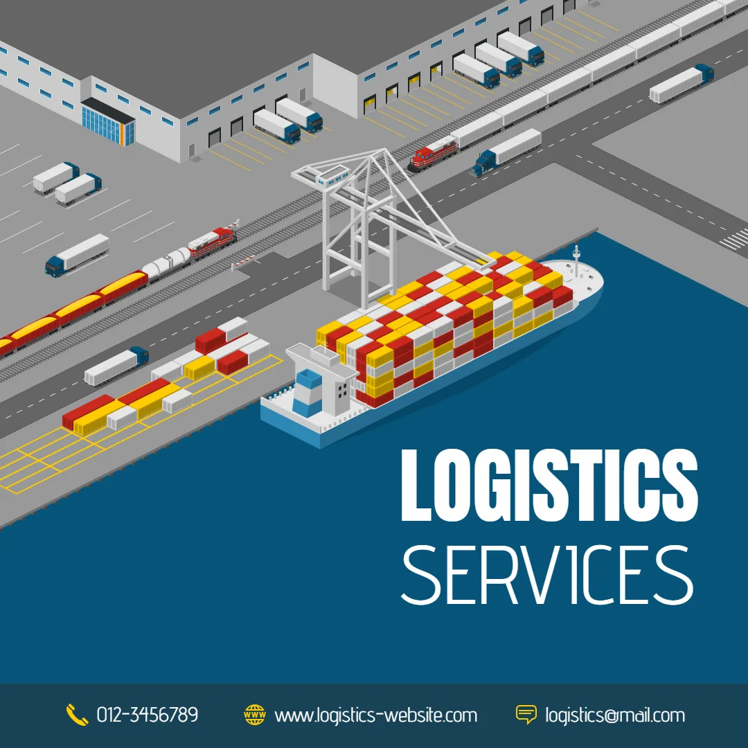 Logistics Services Social Media Template