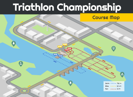 Thriathlon Championship Course Map